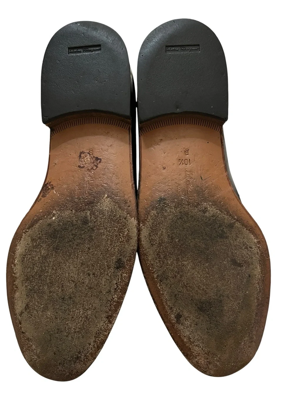 Salvatore Ferragamo Tassel Slip On Loafers Brown Leather Mens Dress Shoes 10.5 B